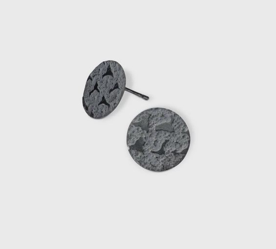 Puces Moon en argent noir oxydé