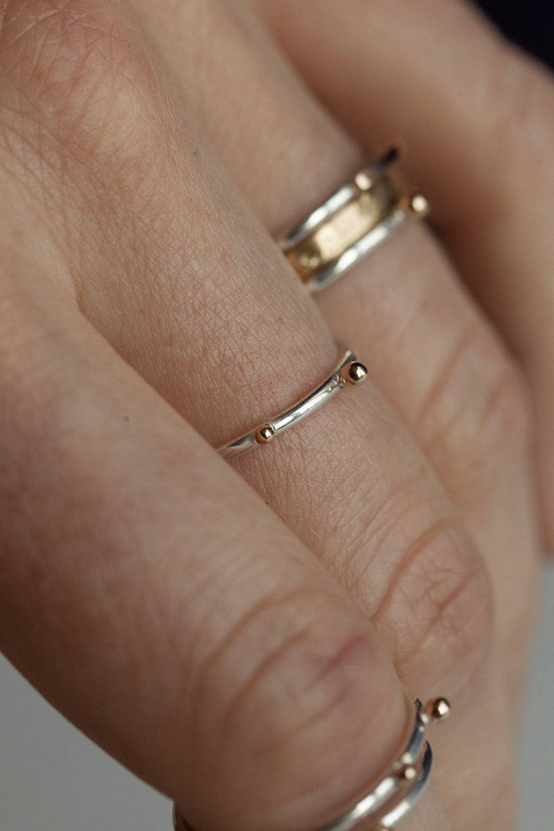 Bague Rosée 2 perles d'or