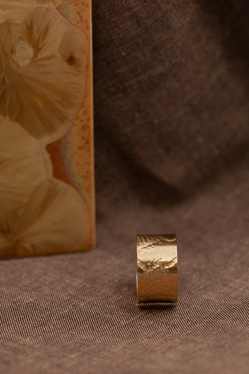 Bague tube large Paysage en Vermeil