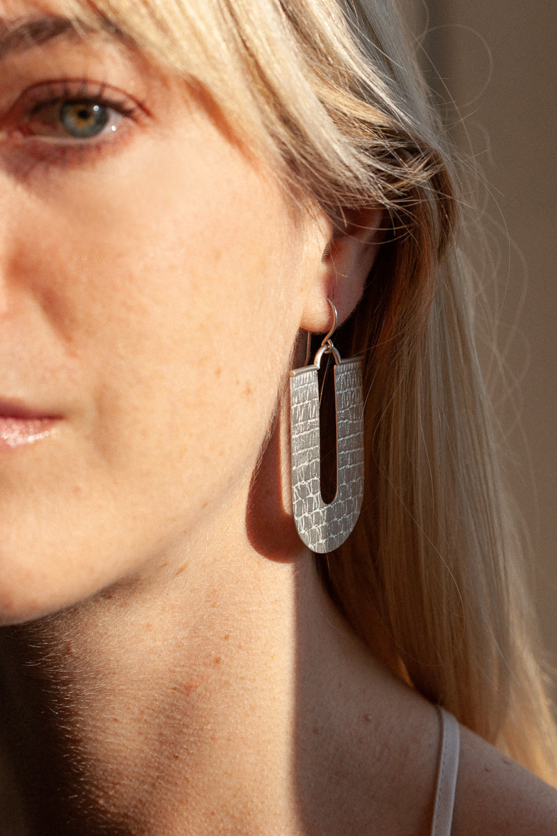 Boucles d'oreilles U Paysage en argent